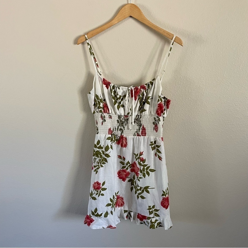 Reformation Rosemary Dress in Jolie Floral Rose Print Linen Size 12
